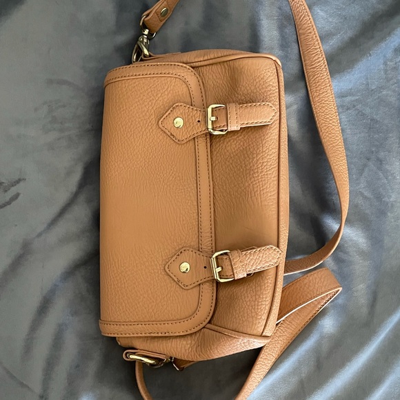 BCBGenration Messenger Crossbody Bag. Tan color. Size: 10” x 7” x 3.5” - Picture 7 of 16